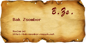 Bak Zsombor névjegykártya